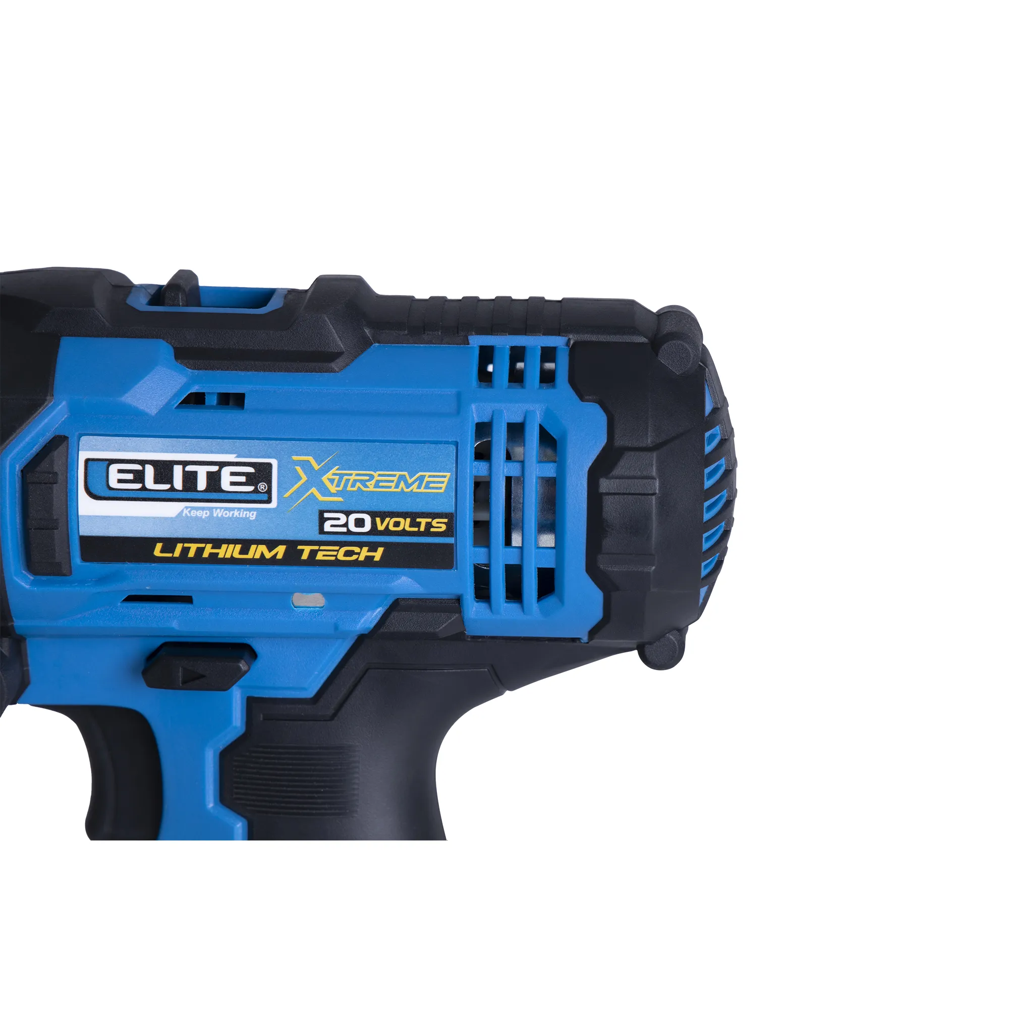 Taladro inalámbrico percutor 20V Mandril 2" - 13mm 1.650RPM ELITE XTREME con 2 Baterías, Cargador, Clip Cinturón, Punta Destornillador y Estuche Plástico